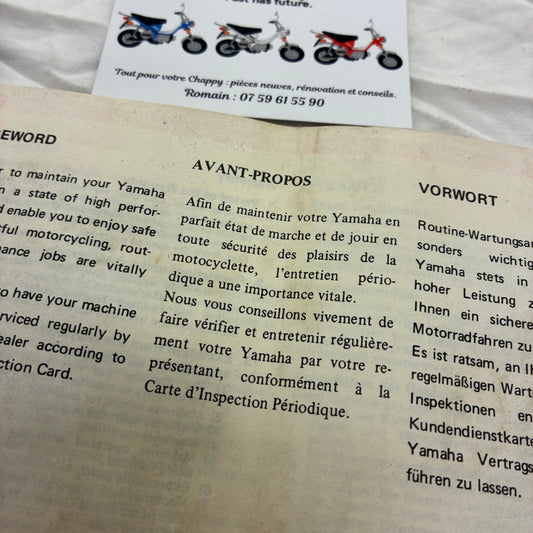 Suivi des entretiens - Chappy Yamaha