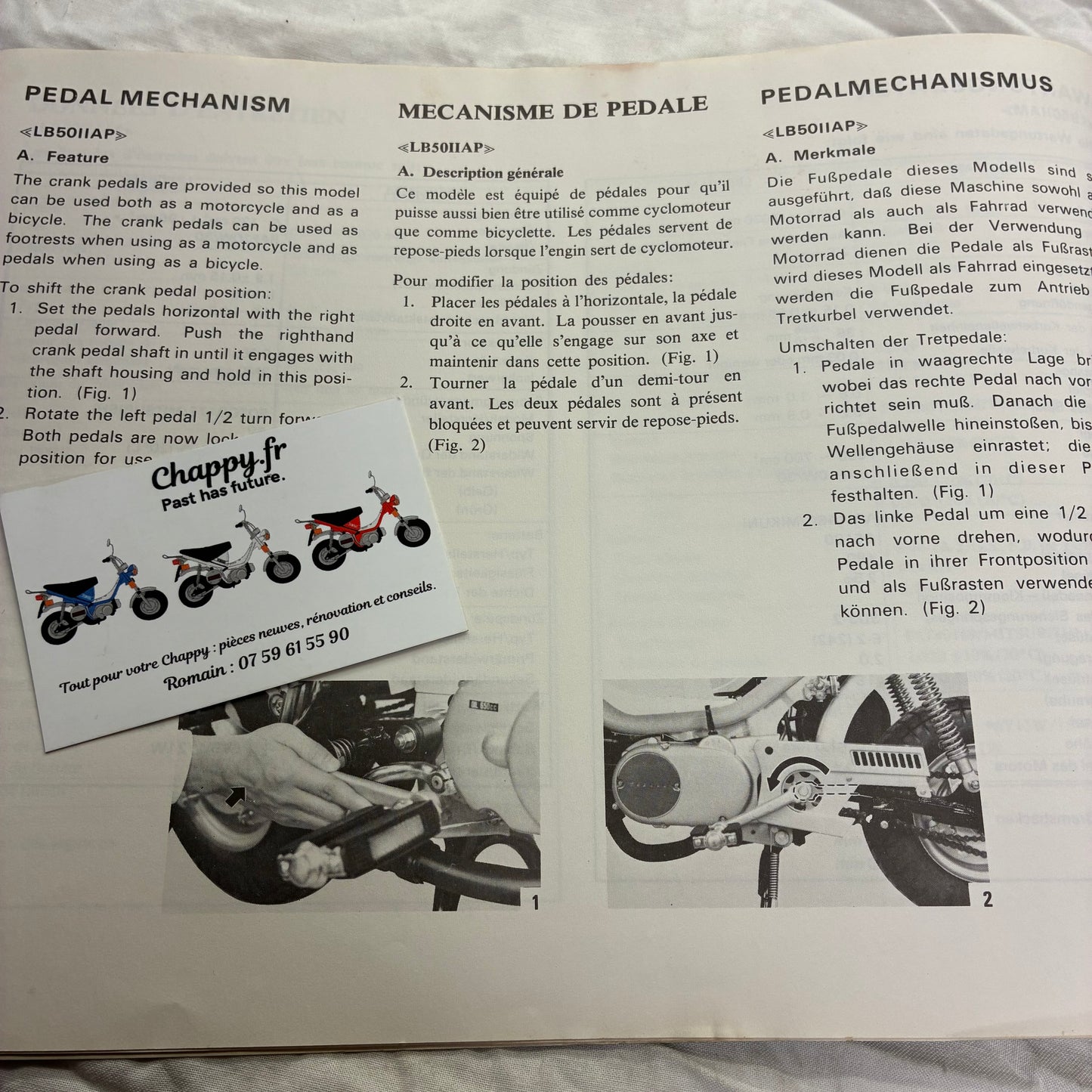 Supplément au manuel d’atelier - Chappy Yamaha