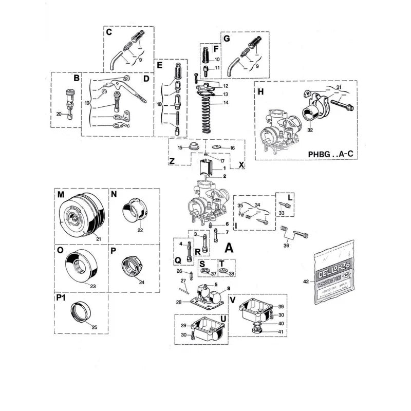 🏁 Dellorto - Carburateur PHBG Chappy Yamaha